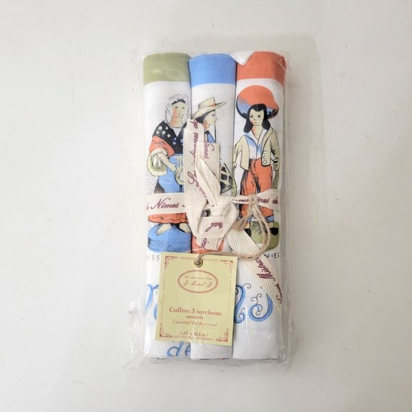 Mistral Country French Printed Kitchen Towels Set of Three NIP - Picture 1 of 3